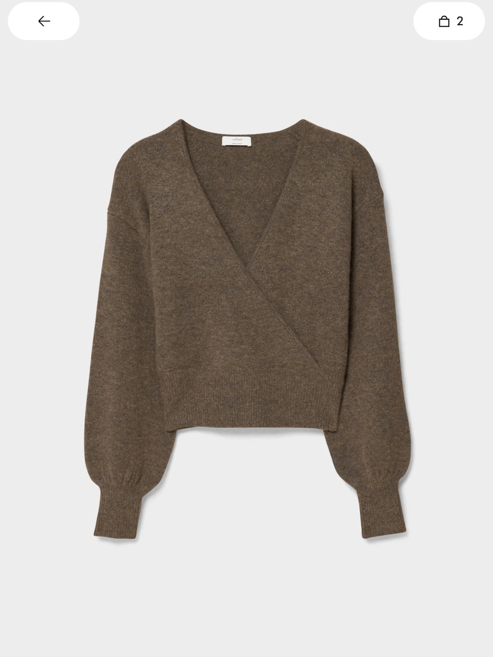 Aritzia Wilfred Olive V-Neck Sweater